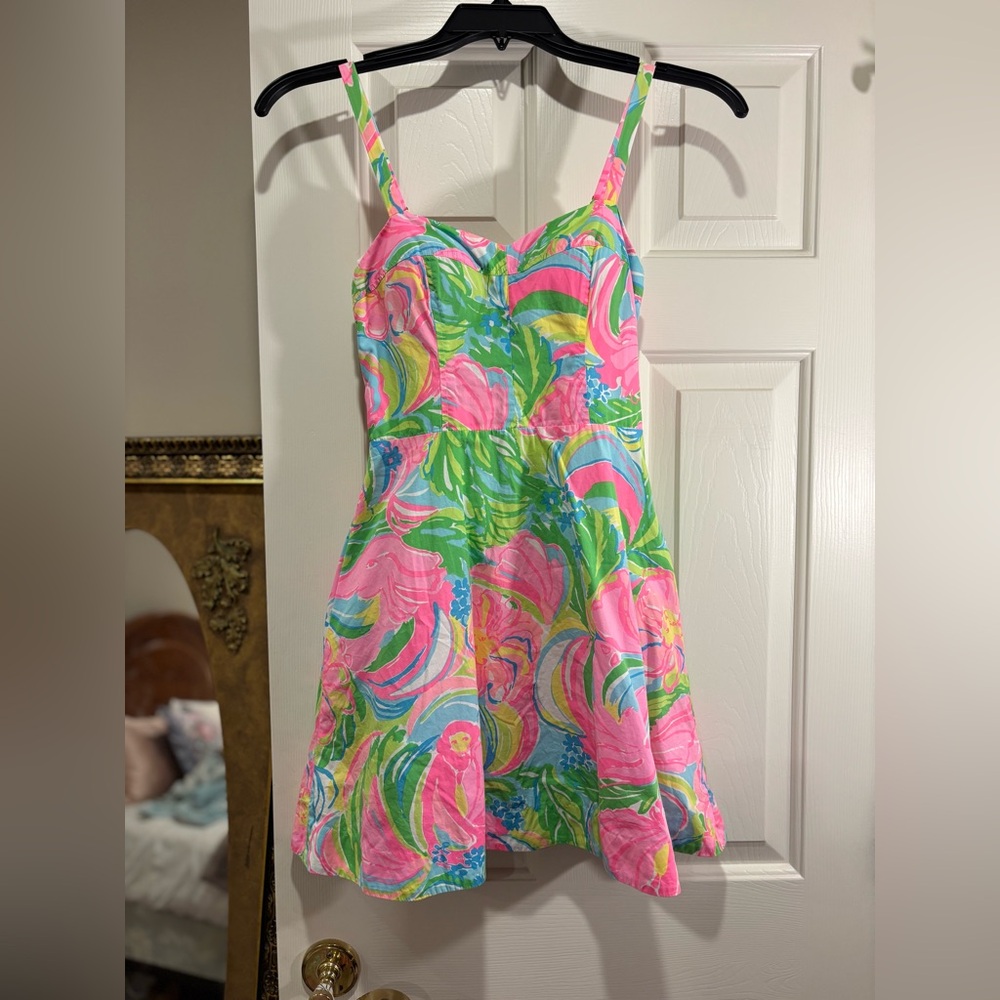 Lilly Pulitzer Pink and Green Floral Dress